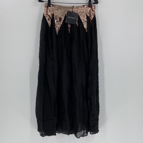 CYNTHIA ROWLEY Sequin Starburst Silk Maxi Skirt | US 6 - Picture 3 of 13